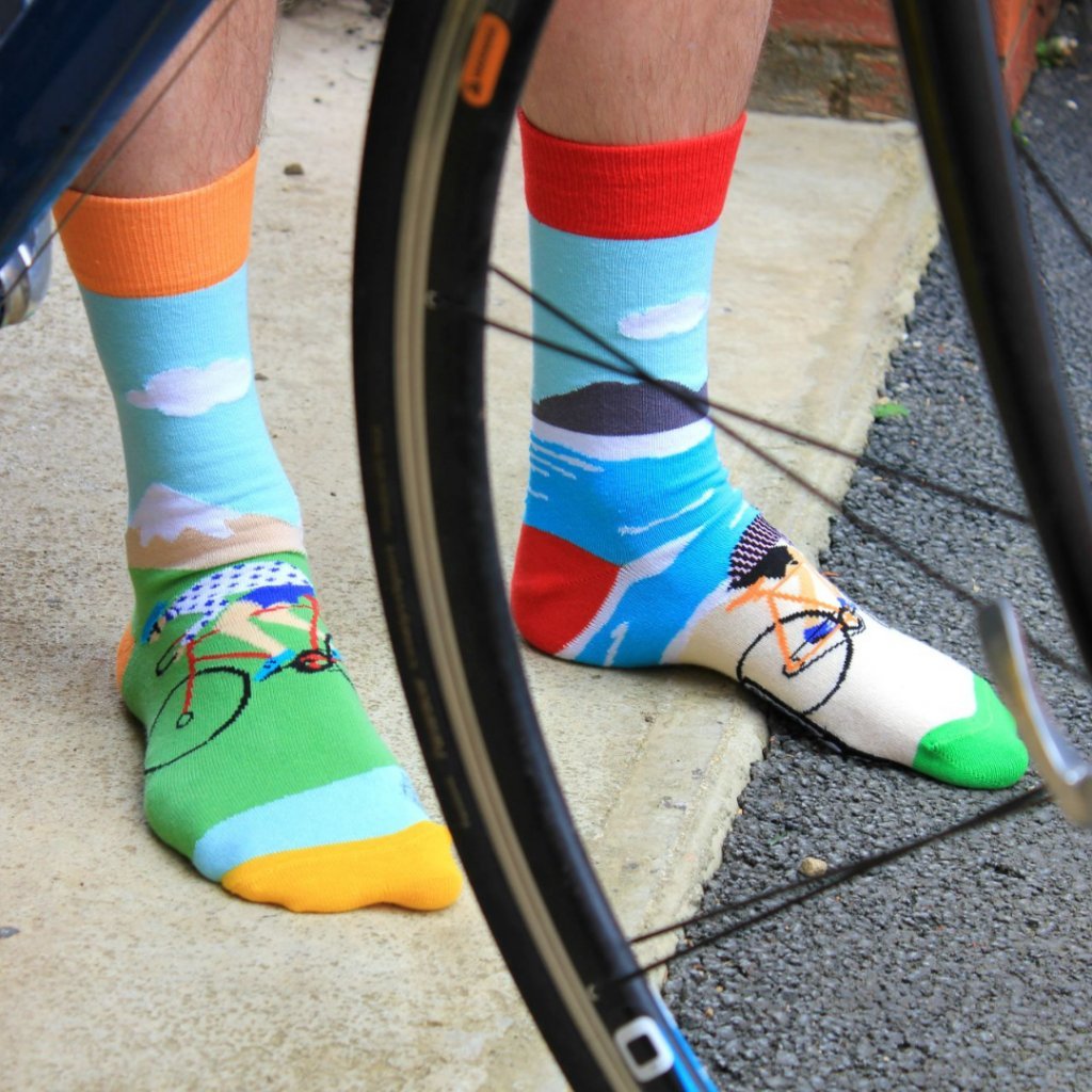 vesele ponozky panske pro cyklisty united oddsocks on your bike