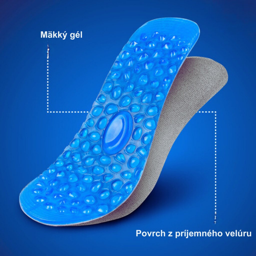 Masážní profil gelových vložek do bot pro stimulování krevního oběhu v nohou